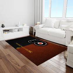 nhl philadelphia flyers hockey team logo sport carpet rectangle area rug for living room light room pf41
