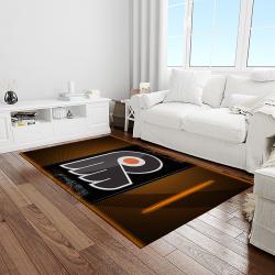 nhl philadelphia flyers hockey team logo sport carpet rectangle area rug for living room light room pf42