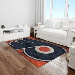 nhl philadelphia flyers hockey team logo sport carpet rectangle area rug for living room light room pf44