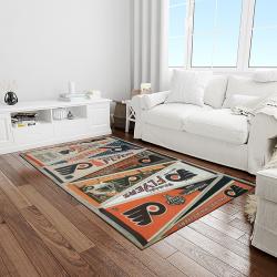 nhl philadelphia flyers hockey team logo sport carpet rectangle area rug for living room light room pf46