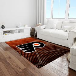 nhl philadelphia flyers hockey team logo sport carpet rectangle area rug for living room light room pf58