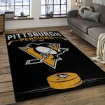 nhl pittsburgh penguins hockey team logo sport carpet rectangle area rug for living room dark room pp02