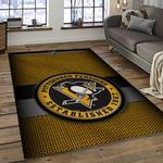 nhl pittsburgh penguins hockey team logo sport carpet rectangle area rug for living room dark room pp09