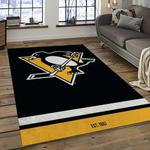 nhl pittsburgh penguins hockey team logo sport carpet rectangle area rug for living room dark room pp11