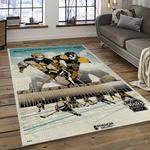 nhl pittsburgh penguins hockey team logo sport carpet rectangle area rug for living room dark room pp24