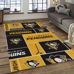 nhl pittsburgh penguins hockey team logo sport carpet rectangle area rug for living room dark room pp26