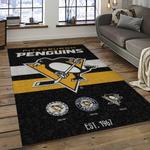 nhl pittsburgh penguins hockey team logo sport carpet rectangle area rug for living room dark room pp27