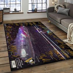 NHL Pittsburgh Penguins Hockey Team Logo Sport Carpet Rectangle Area Rug For Living Room PP33