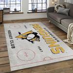 nhl pittsburgh penguins hockey team logo sport carpet rectangle area rug for living room dark room pp34