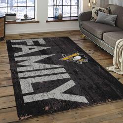 NHL Pittsburgh Penguins Hockey Team Logo Sport Carpet Rectangle Area Rug For Living Room PP38