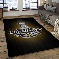 NHL Pittsburgh Penguins Hockey Team Logo Sport Carpet Rectangle Area Rug For Living Room PP50