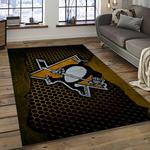 nhl pittsburgh penguins hockey team logo sport carpet rectangle area rug for living room dark room pp58
