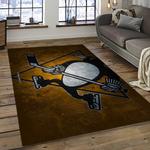 nhl pittsburgh penguins hockey team logo sport carpet rectangle area rug for living room dark room pp64