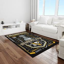nhl pittsburgh penguins hockey team logo sport carpet rectangle area rug for living room light room pp15