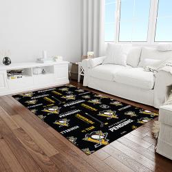 nhl pittsburgh penguins hockey team logo sport carpet rectangle area rug for living room light room pp25