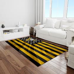 nhl pittsburgh penguins hockey team logo sport carpet rectangle area rug for living room light room pp40