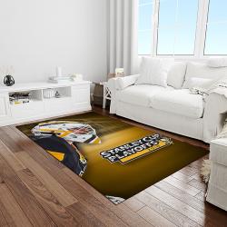 nhl pittsburgh penguins hockey team logo sport carpet rectangle area rug for living room light room pp43