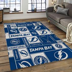 NHL Tampa Bay Lightning Hockey Team Logo Sport Carpet Rectangle Area Rug For Living Room TBL08