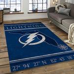 nhl tampa bay lightning hockey team logo sport carpet rectangle area rug for living room dark room tbl10