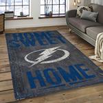 nhl tampa bay lightning hockey team logo sport carpet rectangle area rug for living room dark room tbl12