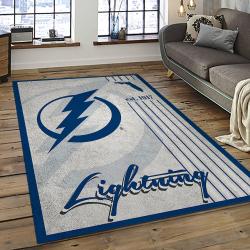 NHL Tampa Bay Lightning Hockey Team Logo Sport Carpet Rectangle Area Rug For Living Room TBL16