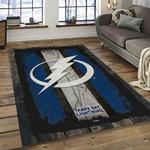 nhl tampa bay lightning hockey team logo sport carpet rectangle area rug for living room dark room tbl19