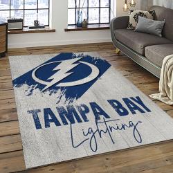 NHL Tampa Bay Lightning Hockey Team Logo Sport Carpet Rectangle Area Rug For Living Room TBL20