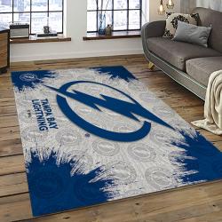 NHL Tampa Bay Lightning Hockey Team Logo Sport Carpet Rectangle Area Rug For Living Room TBL21