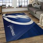 nhl tampa bay lightning hockey team logo sport carpet rectangle area rug for living room dark room tbl22