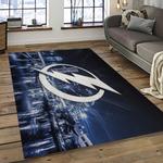nhl tampa bay lightning hockey team logo sport carpet rectangle area rug for living room dark room tbl23