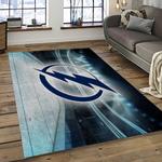 nhl tampa bay lightning hockey team logo sport carpet rectangle area rug for living room dark room tbl29