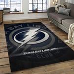 nhl tampa bay lightning hockey team logo sport carpet rectangle area rug for living room dark room tbl31