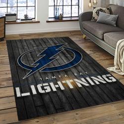 NHL Tampa Bay Lightning Hockey Team Logo Sport Carpet Rectangle Area Rug For Living Room TBL32