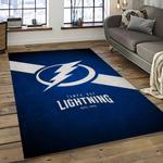 nhl tampa bay lightning hockey team logo sport carpet rectangle area rug for living room dark room tbl34