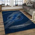 nhl tampa bay lightning hockey team logo sport carpet rectangle area rug for living room dark room tbl35