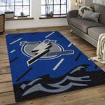 nhl tampa bay lightning hockey team logo sport carpet rectangle area rug for living room dark room tbl36