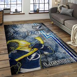 NHL Tampa Bay Lightning Hockey Team Logo Sport Carpet Rectangle Area Rug For Living Room TBL38