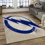 nhl tampa bay lightning hockey team logo sport carpet rectangle area rug for living room dark room tbl49