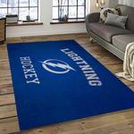 nhl tampa bay lightning hockey team logo sport carpet rectangle area rug for living room dark room tbl57