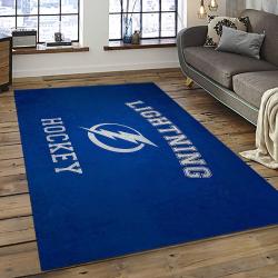 NHL Tampa Bay Lightning Hockey Team Logo Sport Carpet Rectangle Area Rug For Living Room TBL57