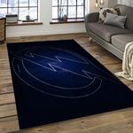 nhl tampa bay lightning hockey team logo sport carpet rectangle area rug for living room dark room tbl61