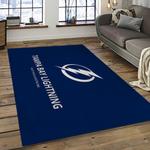 nhl tampa bay lightning hockey team logo sport carpet rectangle area rug for living room dark room tbl66