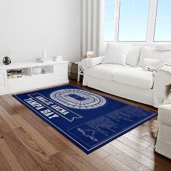nhl tampa bay lightning hockey team logo sport carpet rectangle area rug for living room light room tbl02
