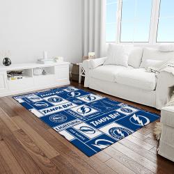 nhl tampa bay lightning hockey team logo sport carpet rectangle area rug for living room light room tbl08