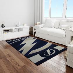 nhl tampa bay lightning hockey team logo sport carpet rectangle area rug for living room light room tbl11