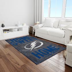 nhl tampa bay lightning hockey team logo sport carpet rectangle area rug for living room light room tbl12