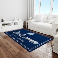 nhl tampa bay lightning hockey team logo sport carpet rectangle area rug for living room light room tbl14
