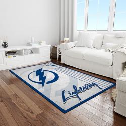 nhl tampa bay lightning hockey team logo sport carpet rectangle area rug for living room light room tbl16