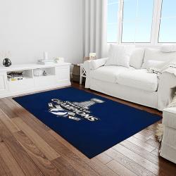 nhl tampa bay lightning hockey team logo sport carpet rectangle area rug for living room light room tbl24