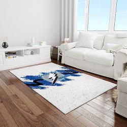 nhl tampa bay lightning hockey team logo sport carpet rectangle area rug for living room light room tbl25